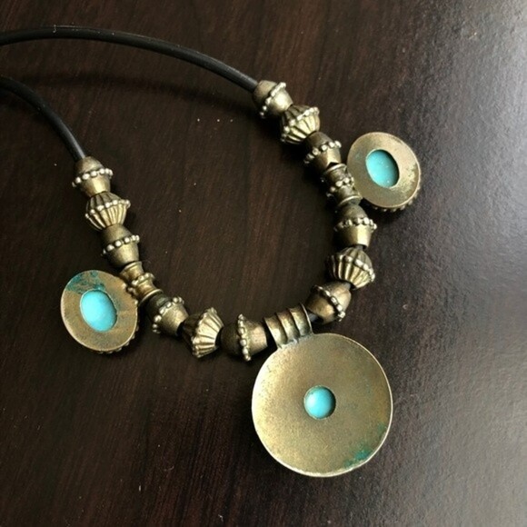 Handmade Ethnic Tribal Brass tone Chic Choker Necklace - Picture 5 of 5